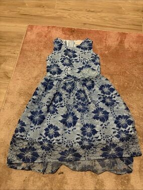 Place Blue Floral Lace Party Dress